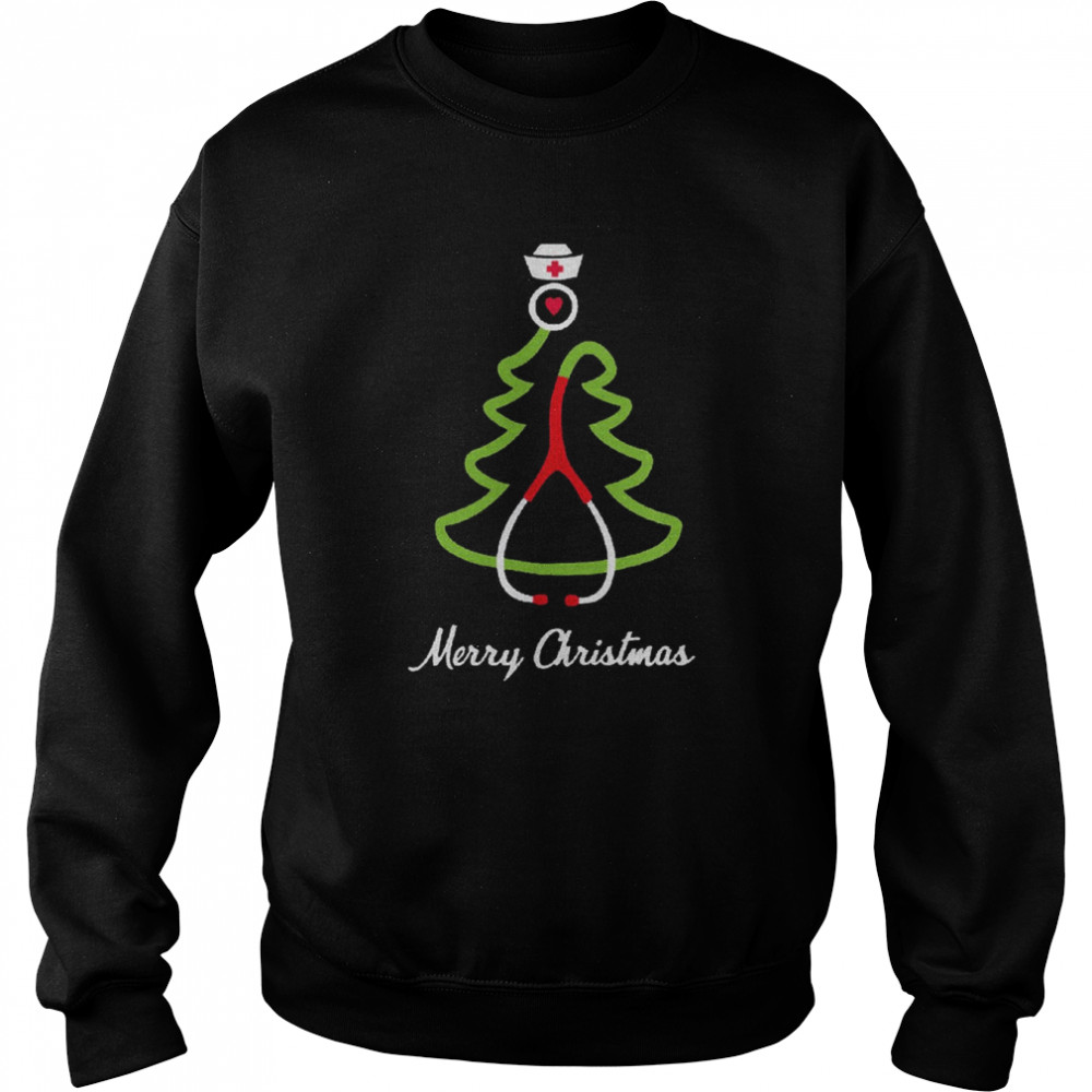 Merry Christmas Tree Nurse Christmas T- Unisex Sweatshirt
