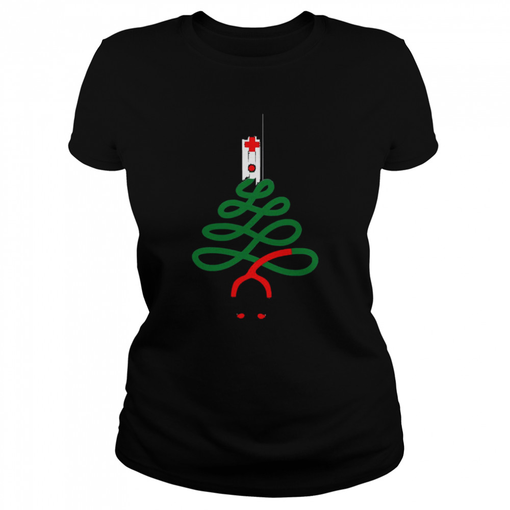 Nurse Pine Stethoscope Nurse Christmas T- Classic Women's T-shirt