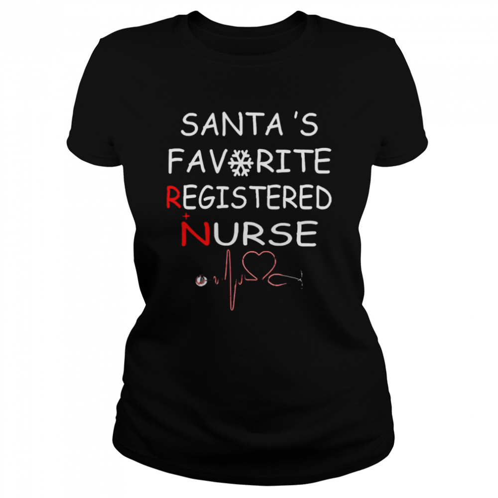 Red Santa’s Favorite Home Health Nurse Christmas T- Classic Women's T-shirt