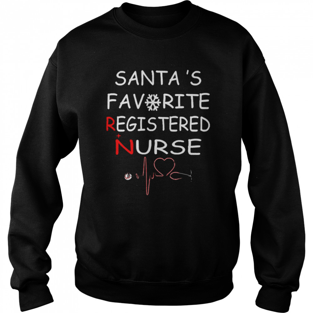 Red Santa’s Favorite Home Health Nurse Christmas T- Unisex Sweatshirt