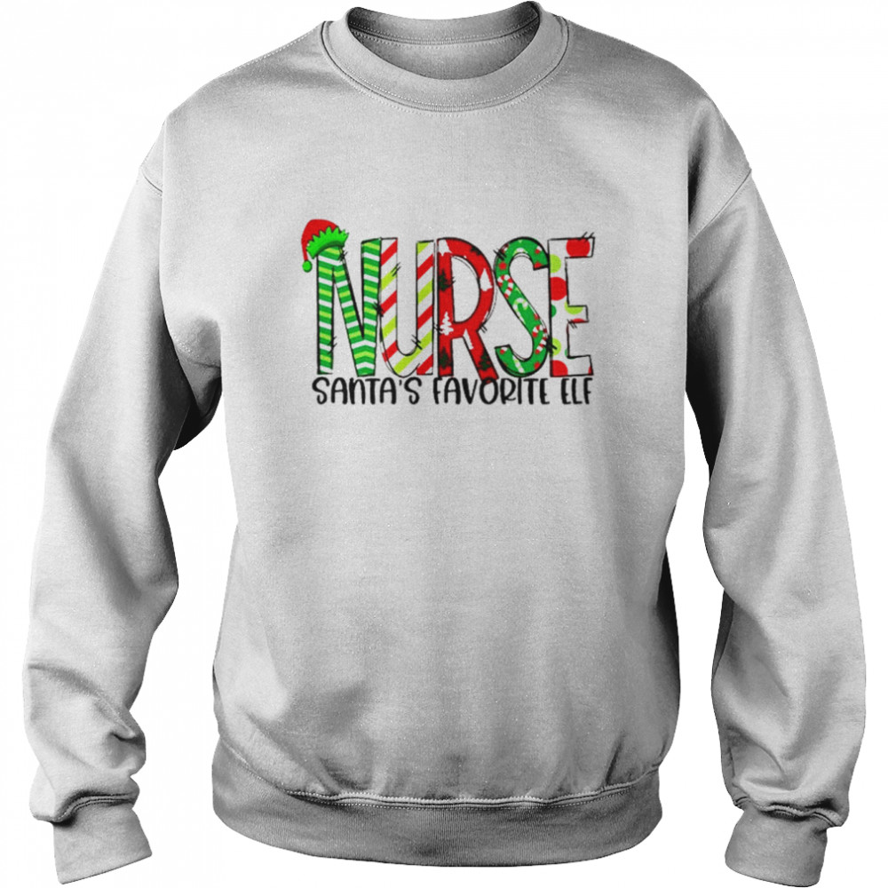 Santa’s Favorite Elf Nurse Christmas T- Unisex Sweatshirt
