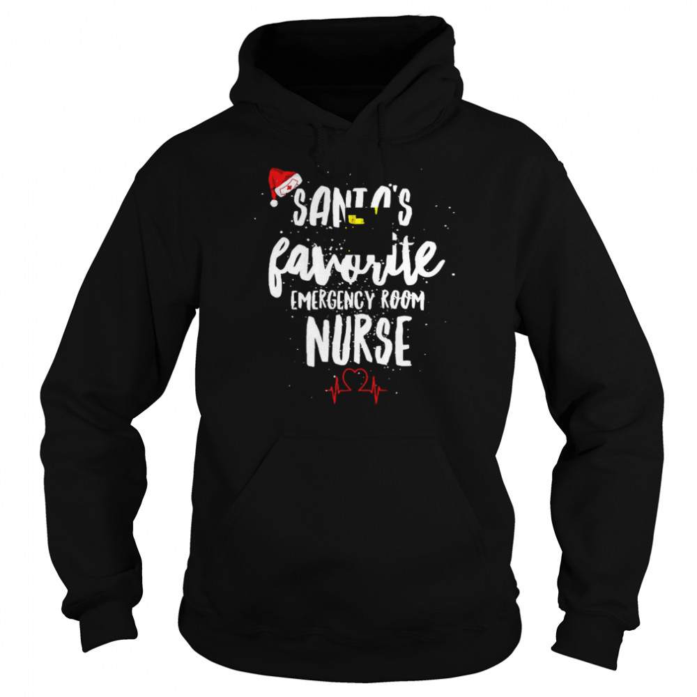 Santa’s Favorite Emergency Room Nurse Christmas T- Unisex Hoodie