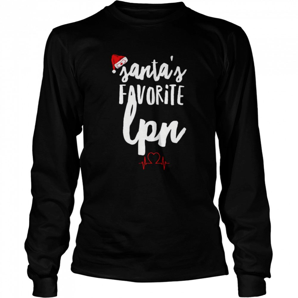Santa’s Favorite LPN Nurse Christmas T- Long Sleeved T-shirt