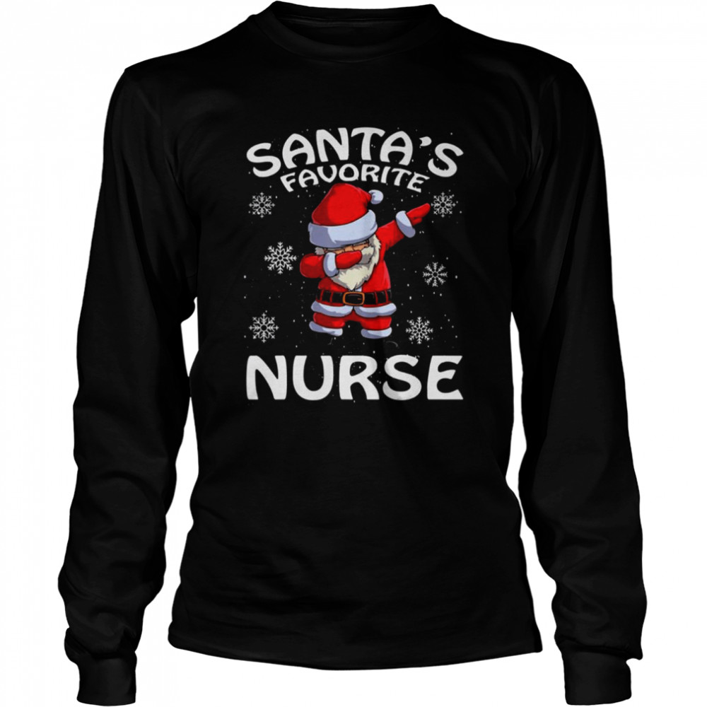 Santa’s Favorite Nurse Christmas  Long Sleeved T-shirt