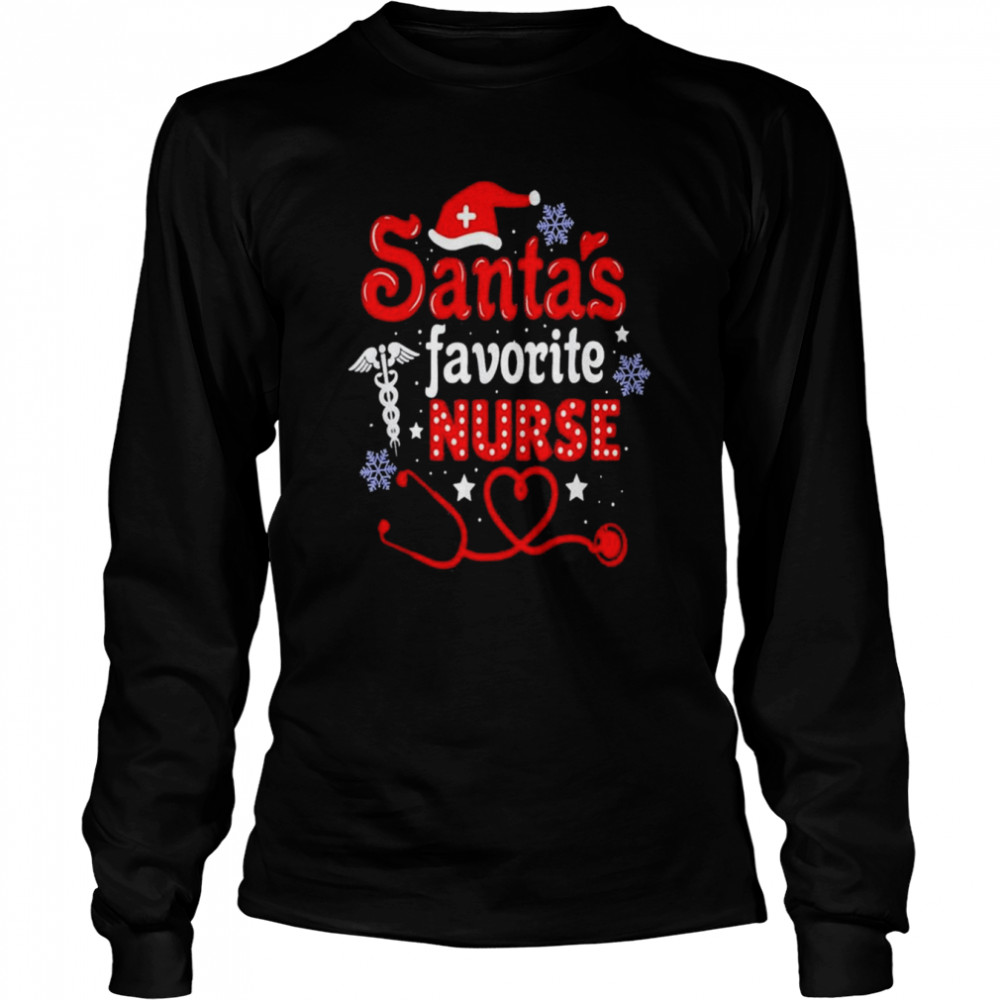 Santa’s Favorite Nurse Christmas T- Long Sleeved T-shirt