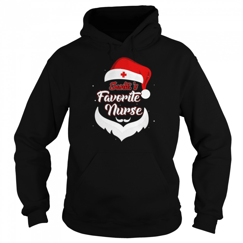 Santa’s Favorite Nurse Funny Nurse Christmas T- Unisex Hoodie