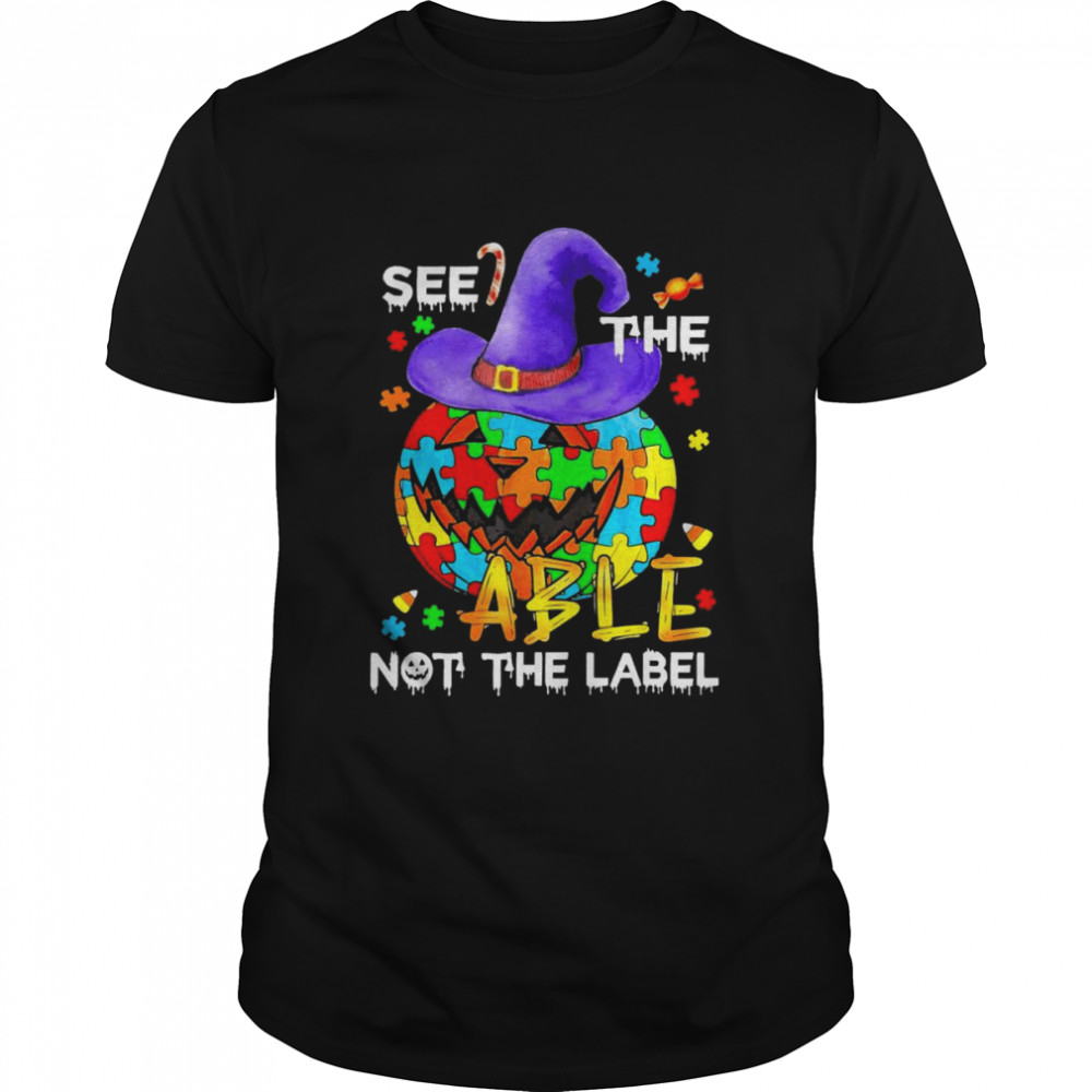 See The Able Not The Label Autism Awareness Pumpkin Halloween  Classic Men's T-shirt