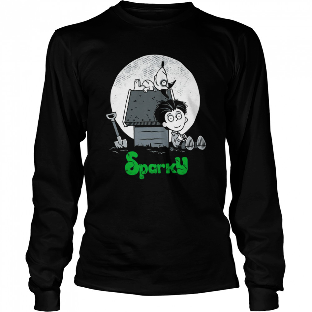 Sparky And The Moon Frankenstein Dog shirt Long Sleeved T-shirt