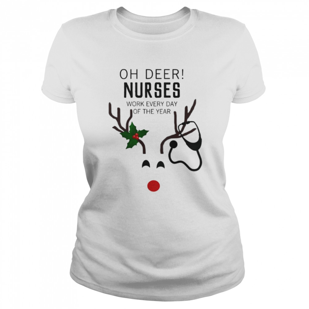 t Oh Deer Nurses Christmas T-Shir Classic Women's T-shirt