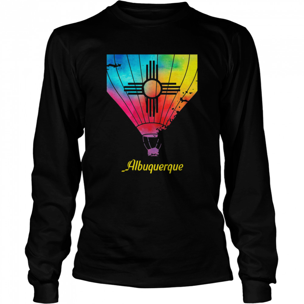 Vintage Rainbow Air Balloon Festive New Mexico Albuquerque T- Long Sleeved T-shirt