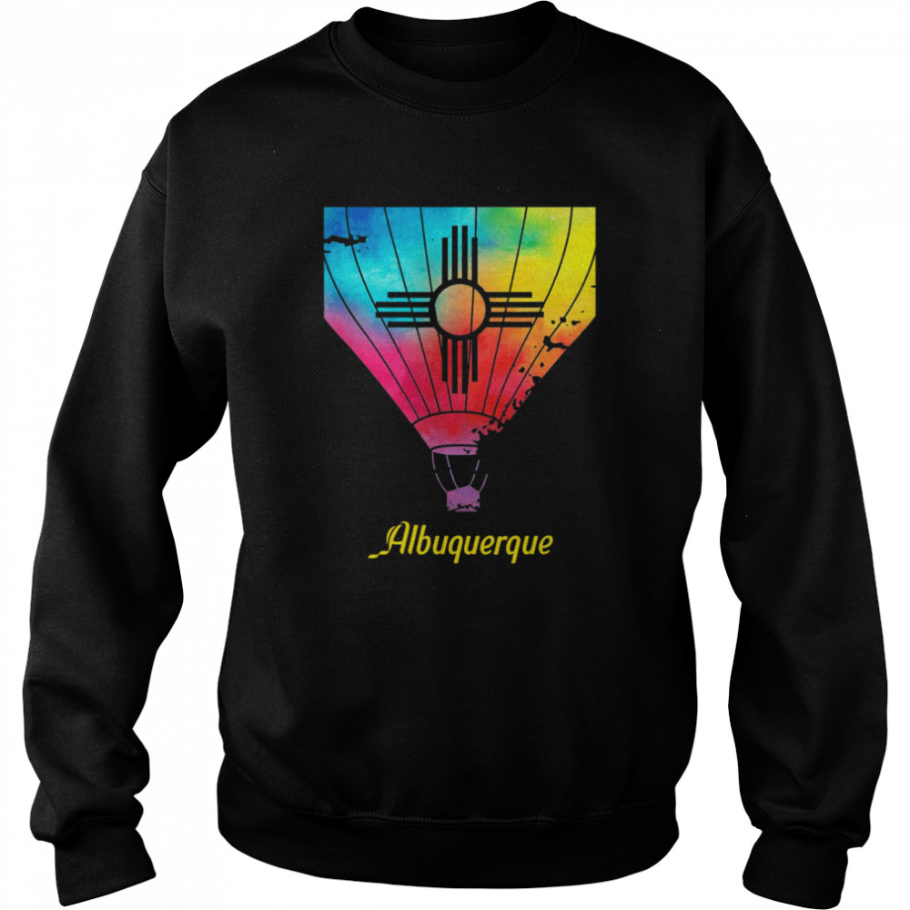 Vintage Rainbow Air Balloon Festive New Mexico Albuquerque T- Unisex Sweatshirt