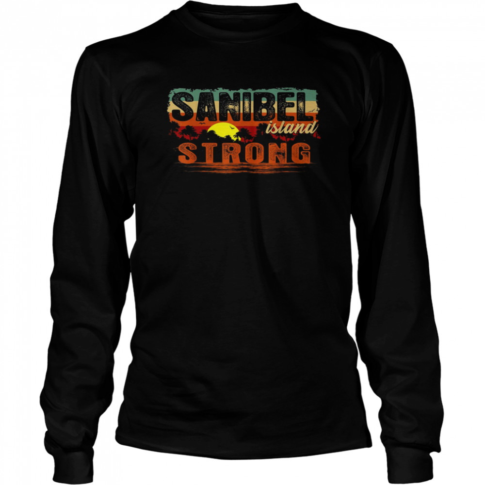 Vintage Sunset Sanibel Island FL Tee Sanibel Island Strong T- Long Sleeved T-shirt