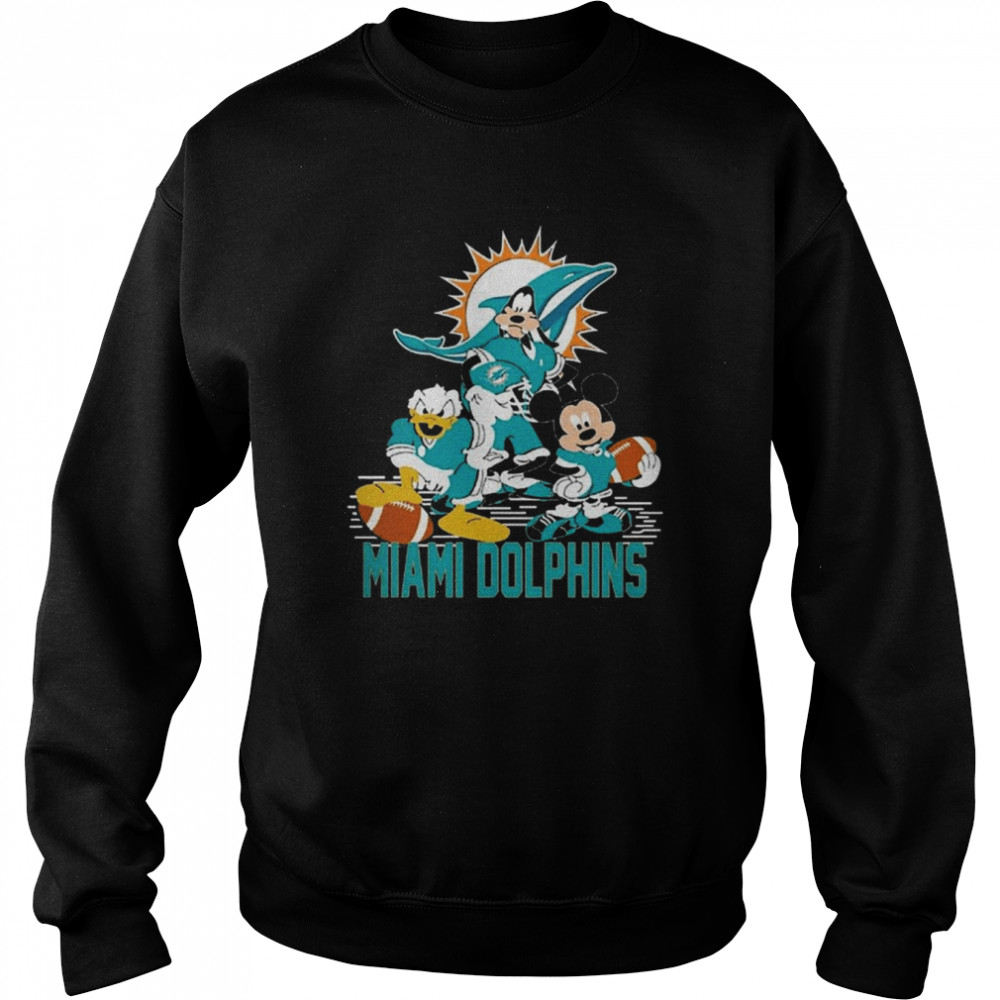 Mickey mouse Donald and Goofy Miami Dolphins football shirt