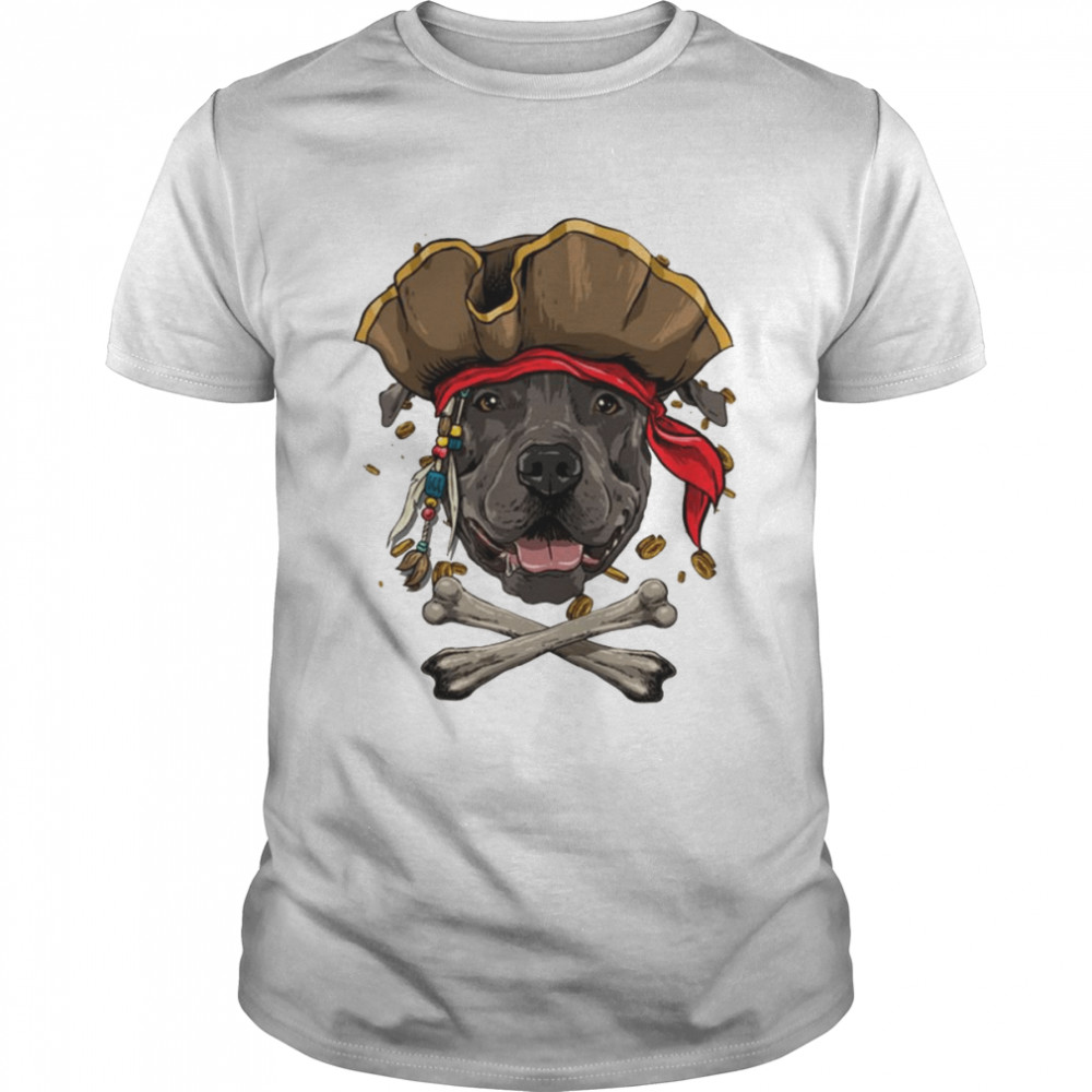 Pirate’s Hat Pit Bull Pirate Dog Halloween Jolly Roger shirt