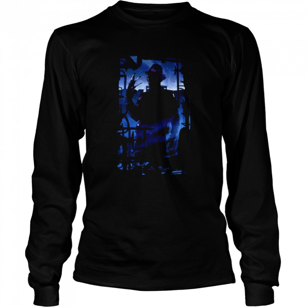 The Dreamer A Nightmare On Elm Street Silhouette Scary Movie Halloween shirt Long Sleeved T-shirt