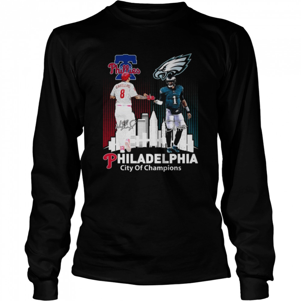 Philadelphia Phillies And Philadelphia Eagles Character City Shirt