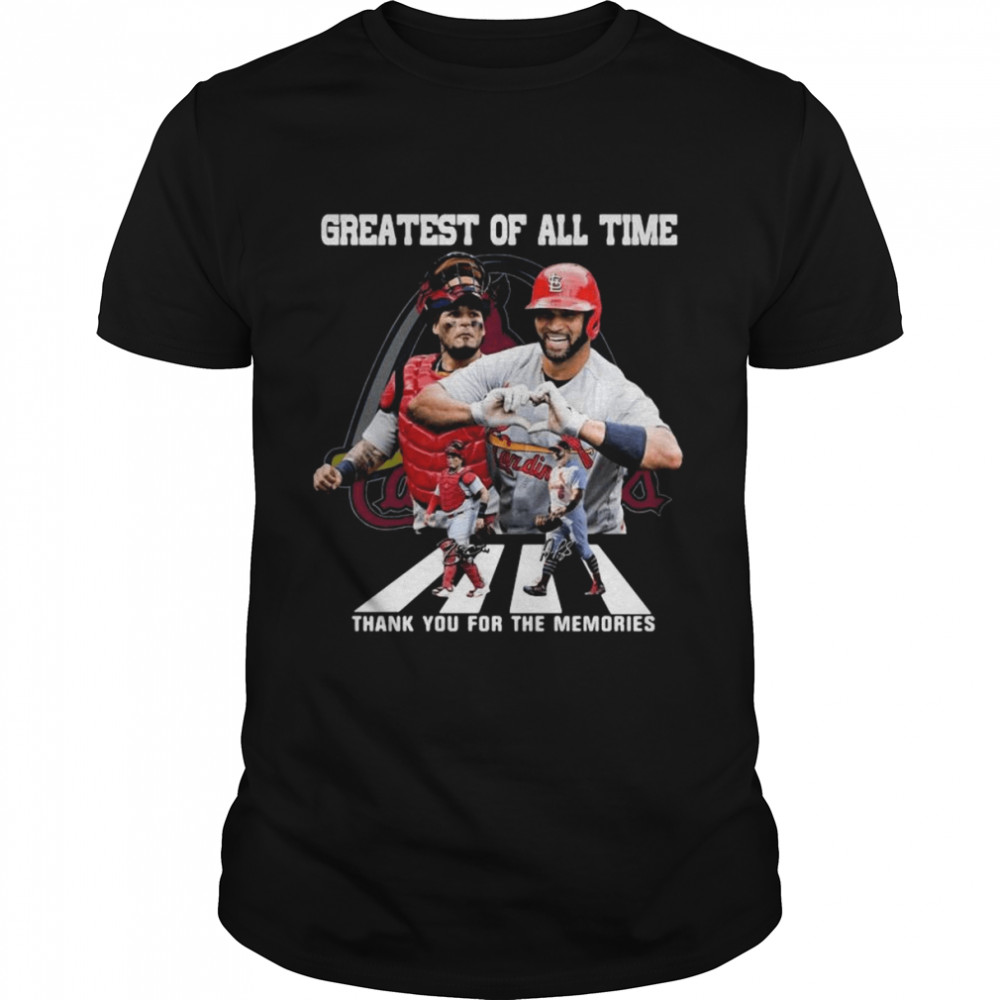 St Louis Cardinals Molina And Pujols Greatest Of All Time Abbey Road Thank You For The Memories Signatures  Classic Men's T-shirt