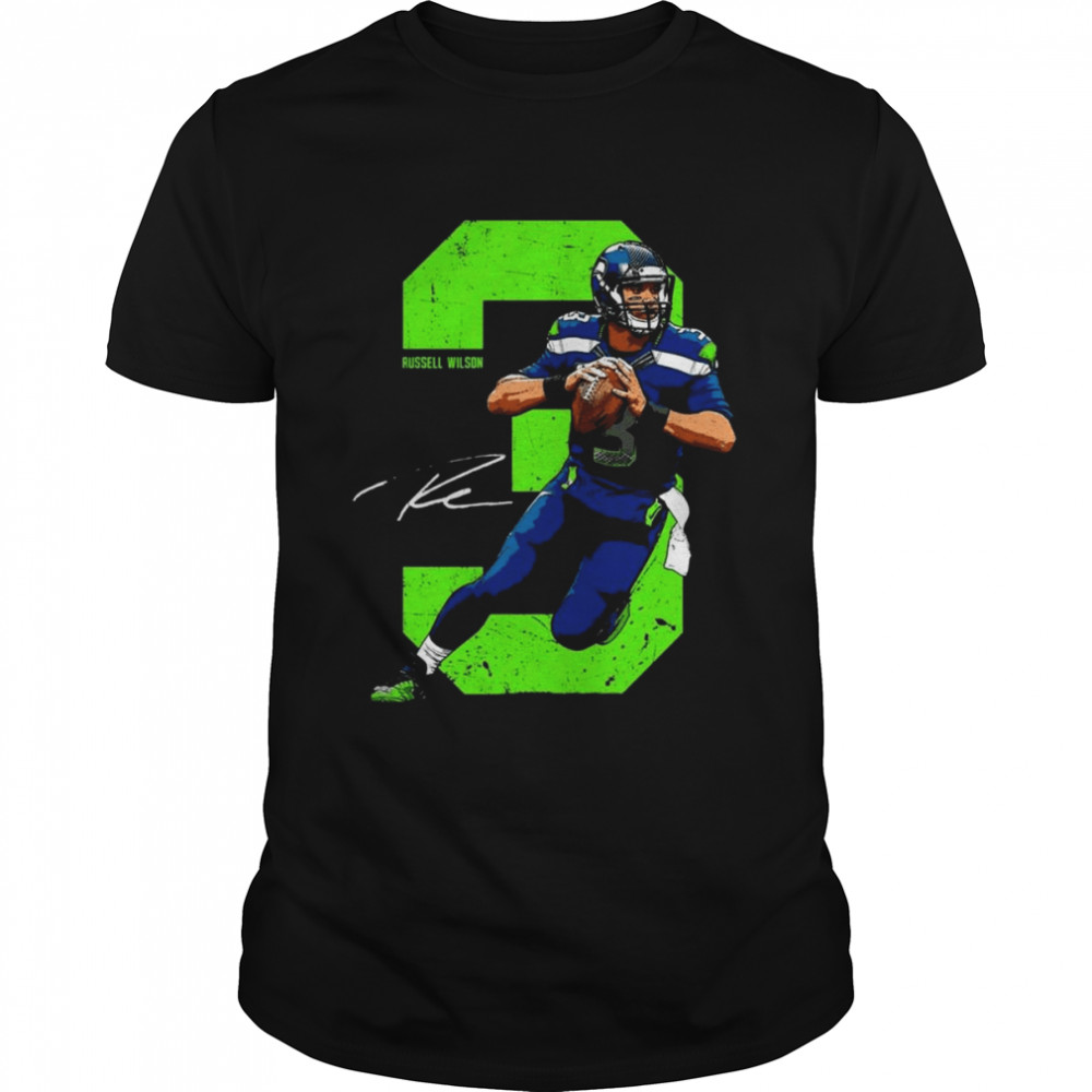Wilson Quarterback Seattle Seahawks Football No 3 Signature Shirt