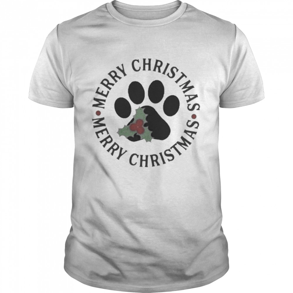 Original christmas Dog Paw Print Shirt