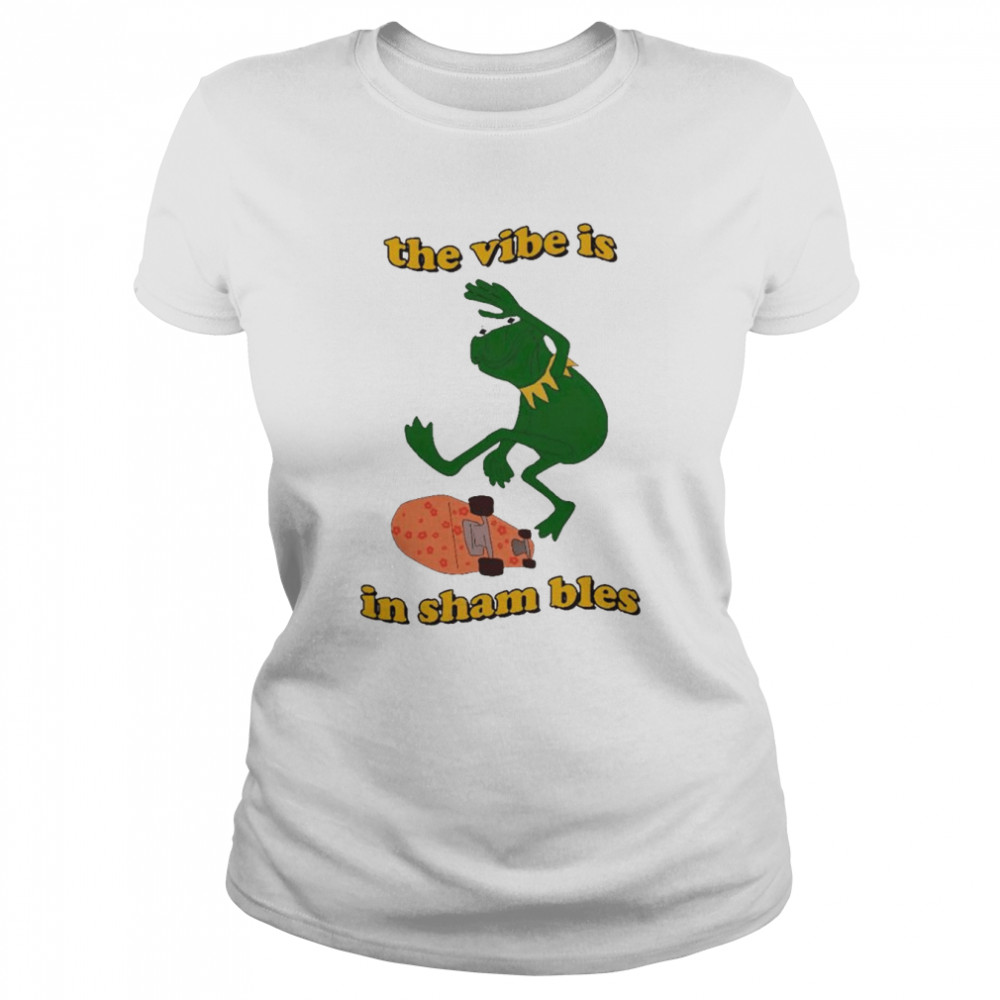 Frog the vibe is in shambles T-shirt - Kingteeshop