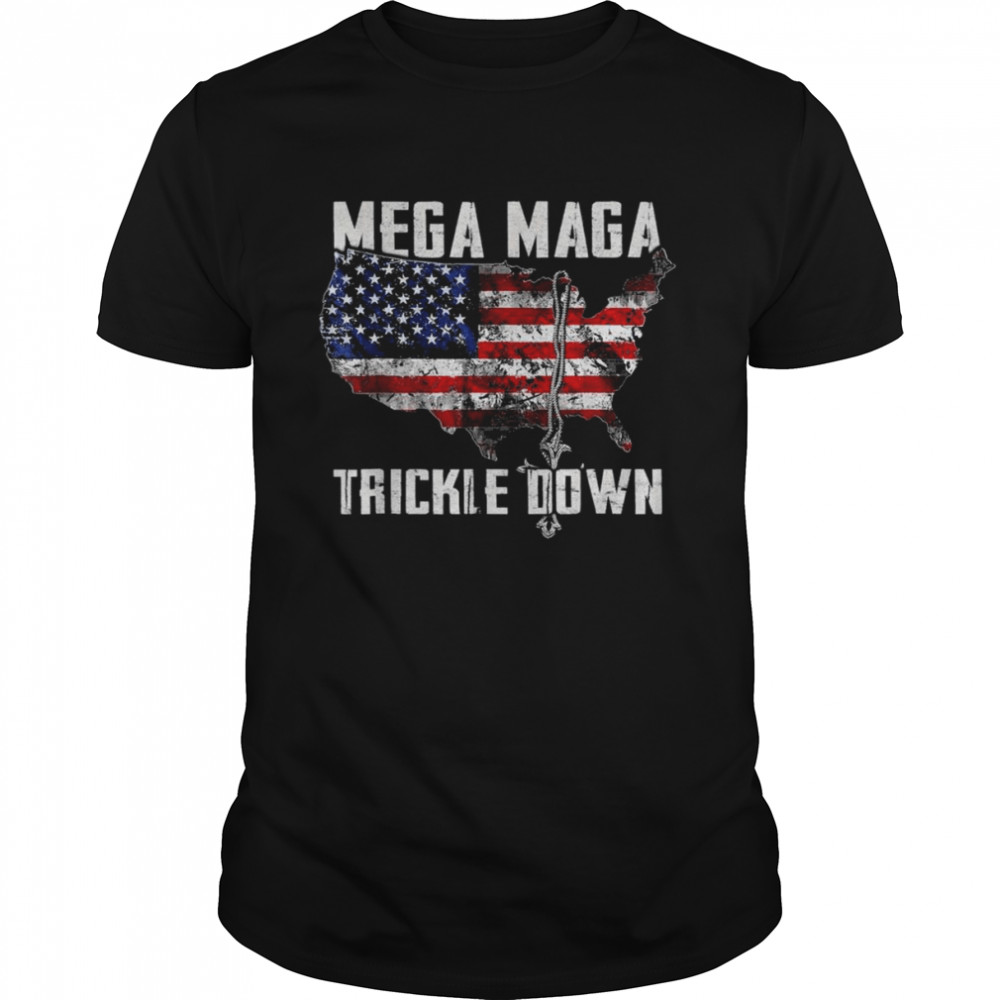 Mega MAGA Trickle Down Biden Vintage American US Flag shirt Classic Men's T-shirt