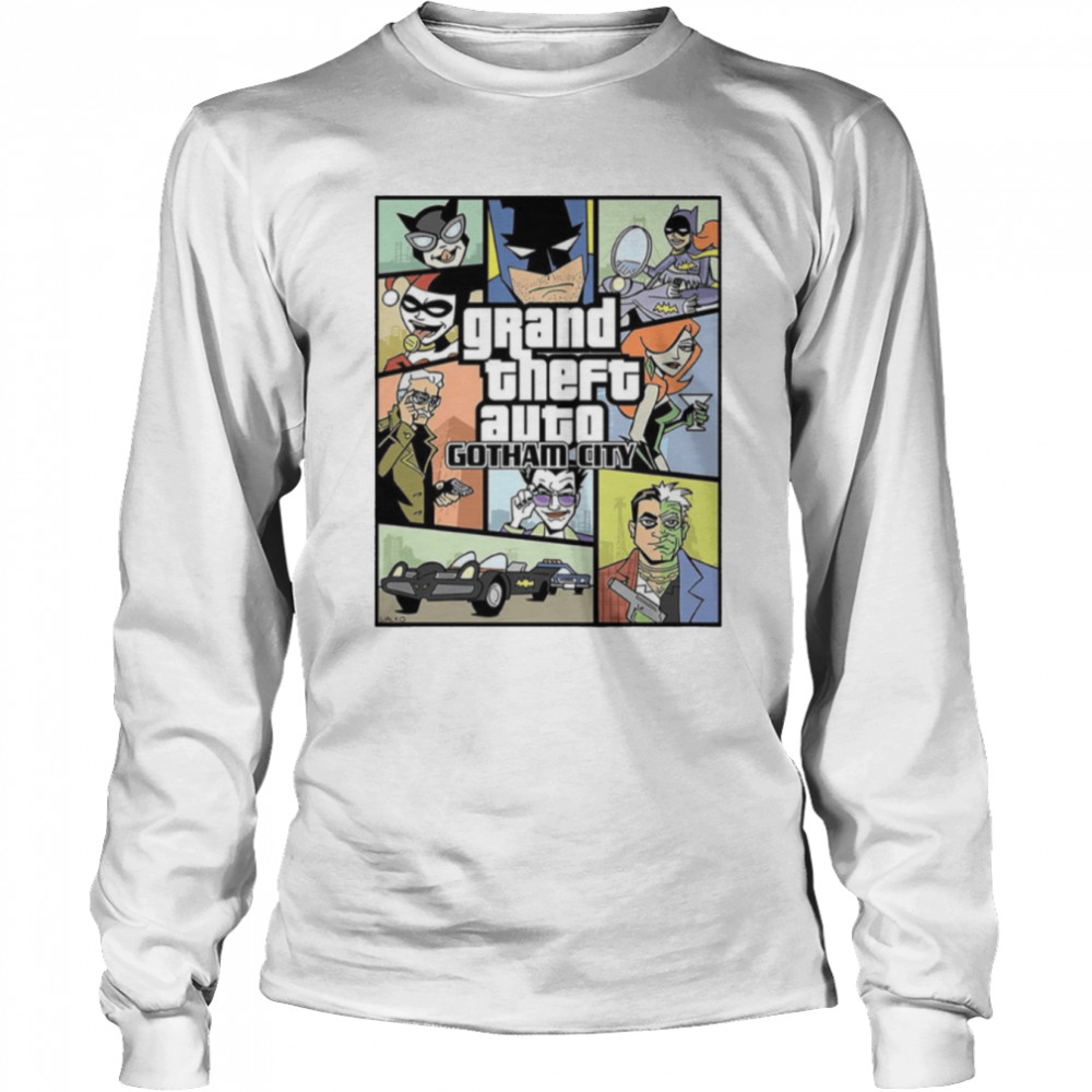 Design Grand Gotham Kingteeshop - Batman Quinn Auto Harley Theft shirt Inspired City By
