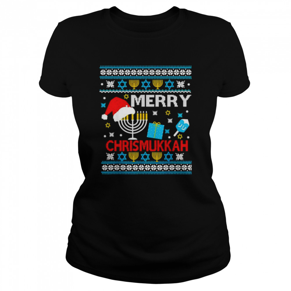Best merry Chrismukkah Hanukkah Jewish ugly Christmas shirt Classic Women's T-shirt