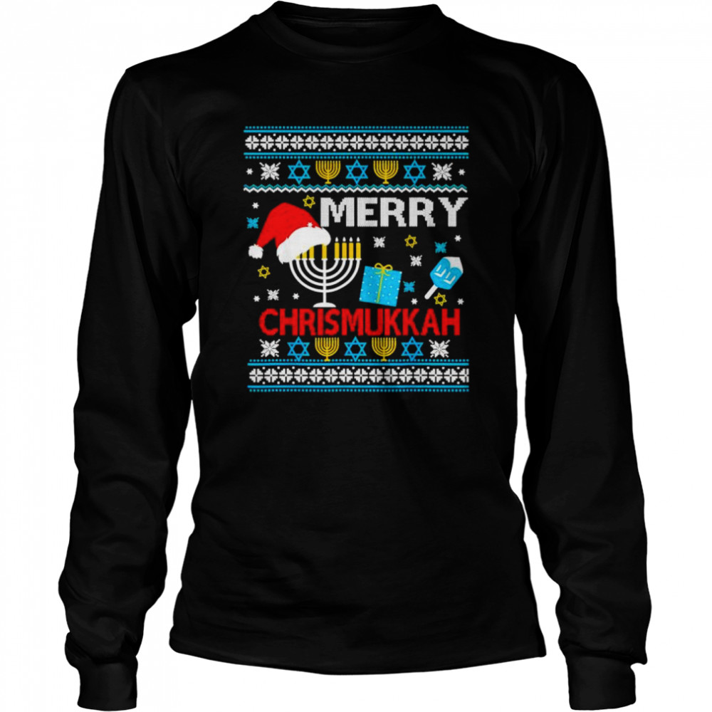 Best merry Chrismukkah Hanukkah Jewish ugly Christmas shirt Long Sleeved T-shirt