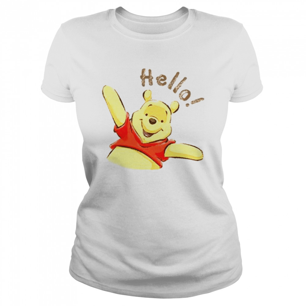Hello My Friend Winnie The Pooh Bear Cartoon shirt Classic Women's T-shirt