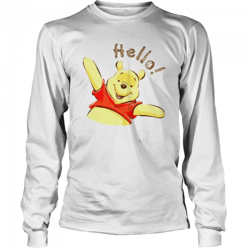 Hello My Friend Winnie The Pooh Bear Cartoon shirt Long Sleeved T-shirt