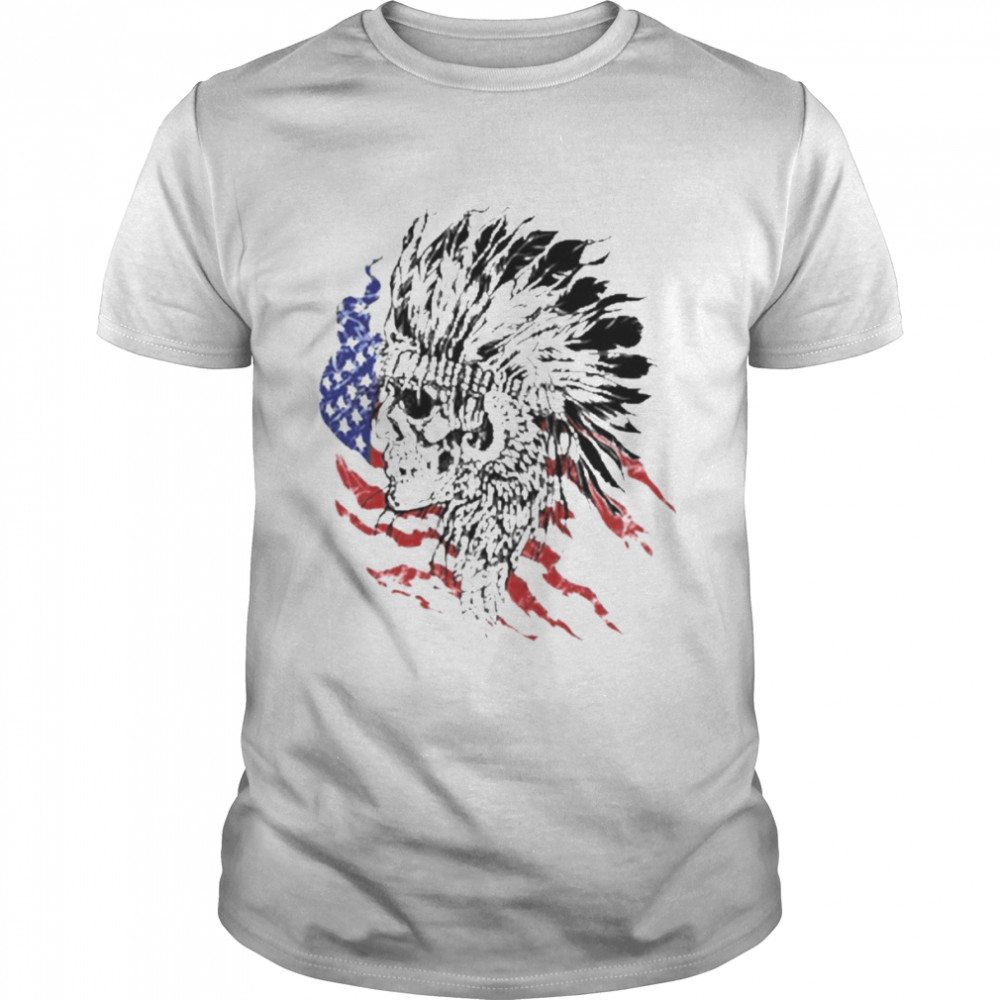 Indian hunter American flag t-shirt