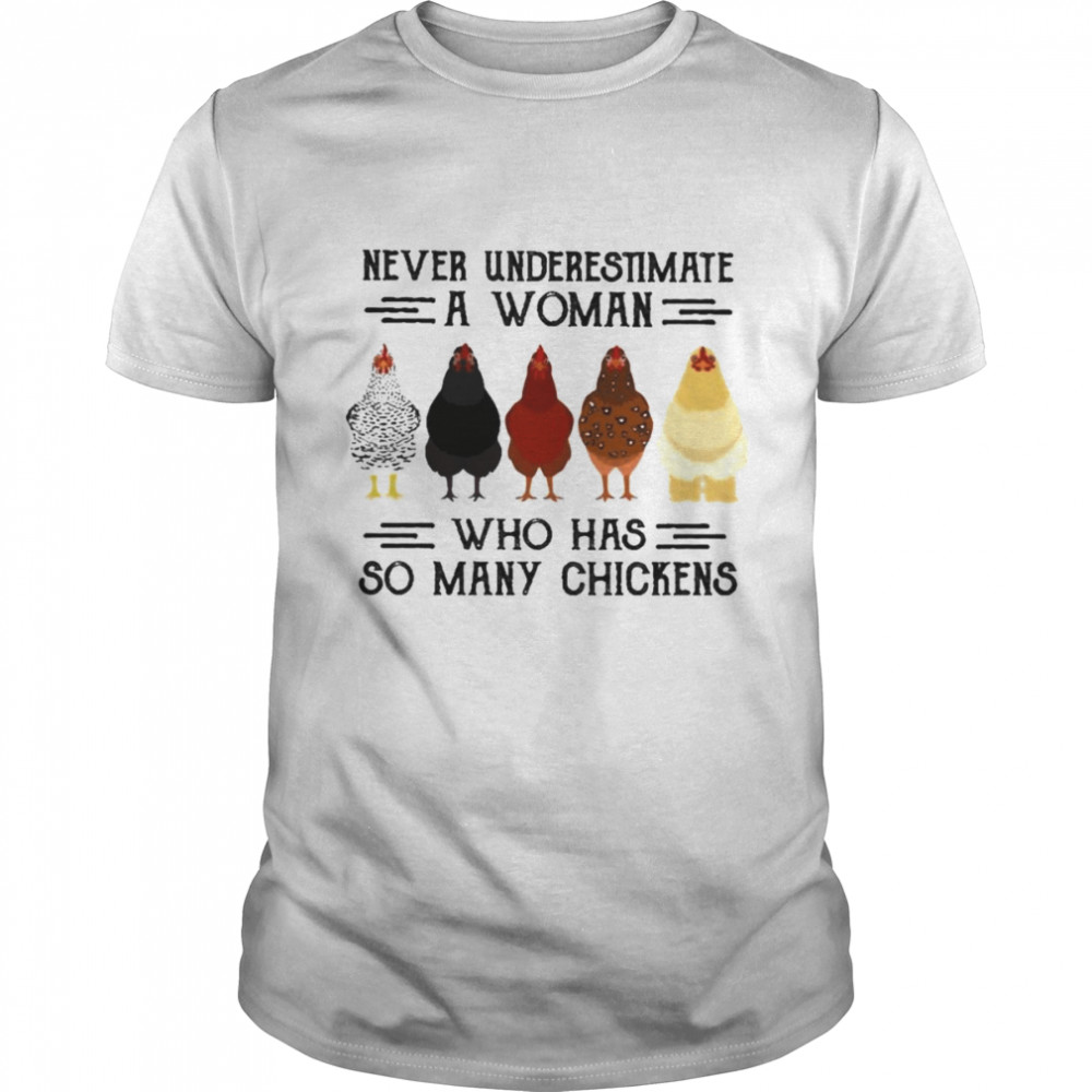 Never Underestimate A Woman who has so many Chickens 2022 shirt