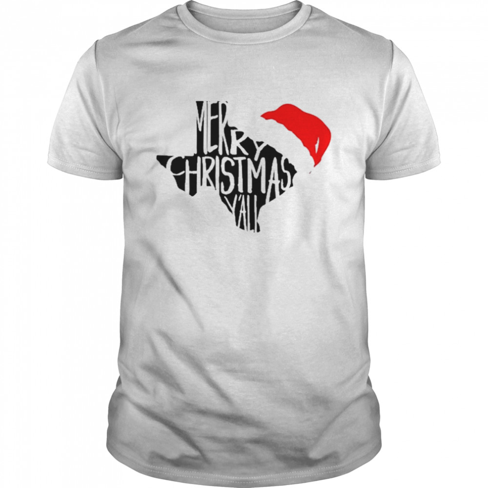 Santa hat Texas Merry Christmas Y’all shirt