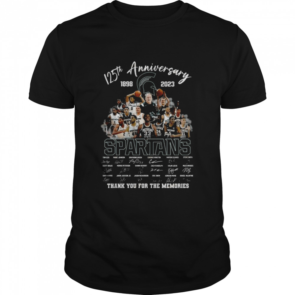 125th Anniversary 1898 2023 Michigan State Spartans Thank You For The Memories Signatures Shirt
