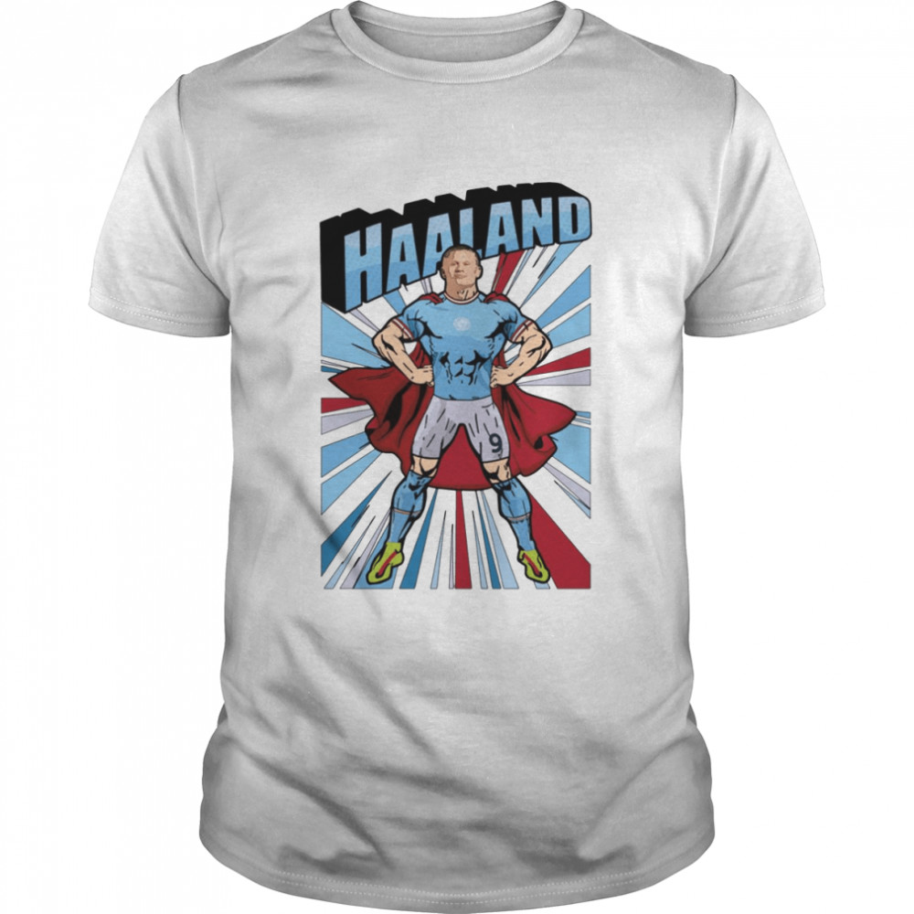 Superhero Goal Machine Artwork Erling Haaland shirt - Kingteeshop