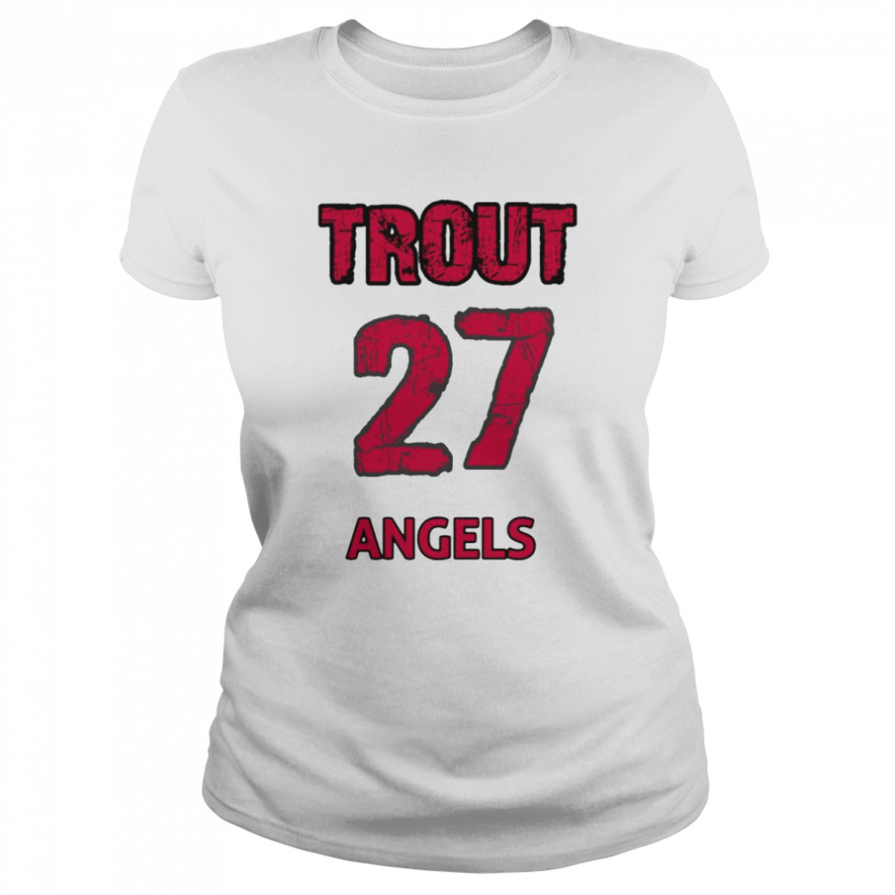 The 27 Angels Mike Trout Red Text Baseball shirt - Kingteeshop
