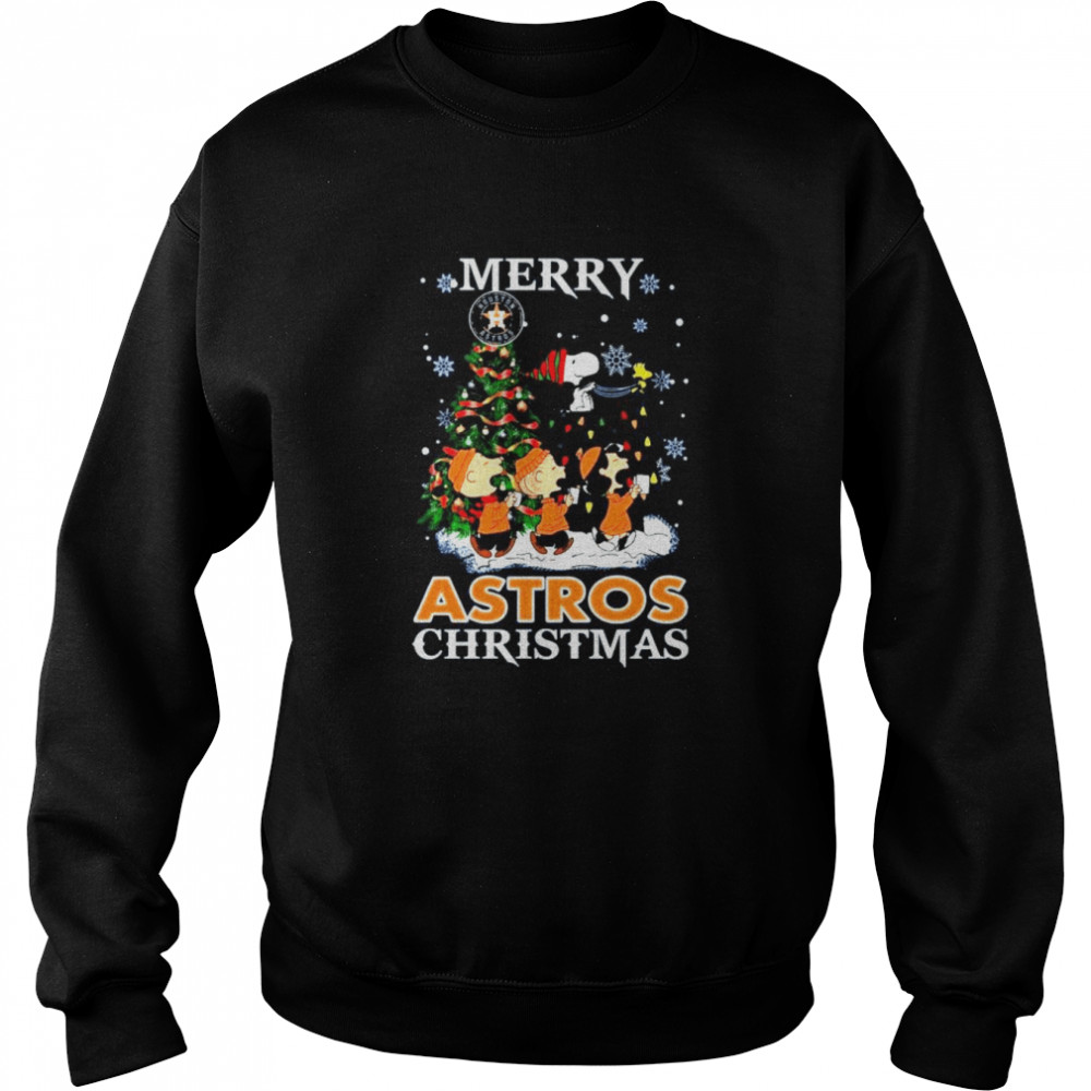 Snoopy and Friends Merry Houston Astros Christmas shirt