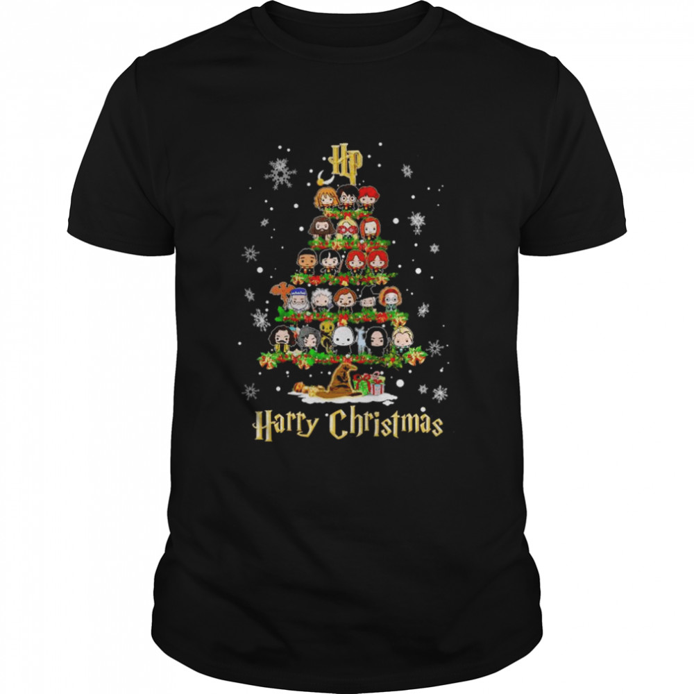 Harry Potter Characters Chibi Harry Christmas Tree shirt