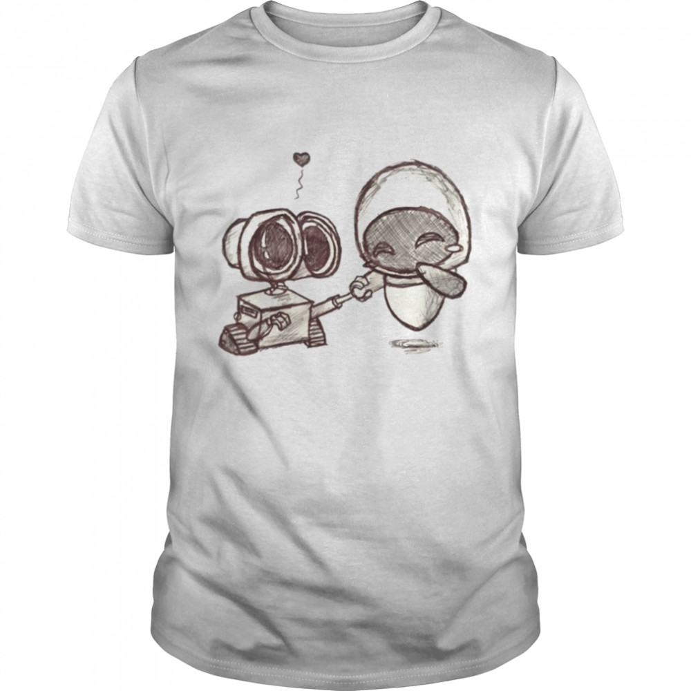Wall-E And Evw Sketch Design Pixar Cartoon shirt