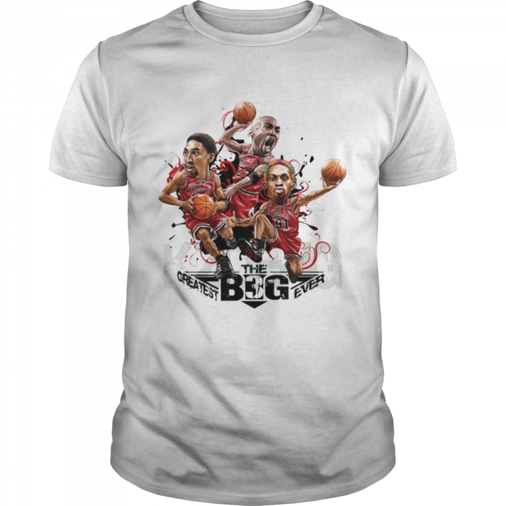 Rodman Mj & Scottie Magic Trio Basketball Bulls shirt