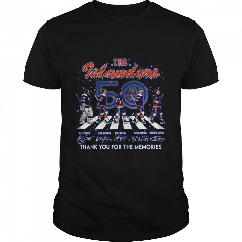 The New York Islanders Road Abbey Signatures Thank You For The Memories Shirt