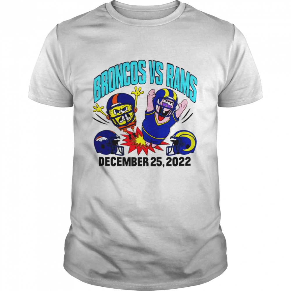 Denver Broncos vs. Los Angeles Rams SpongeBob matchup shirt