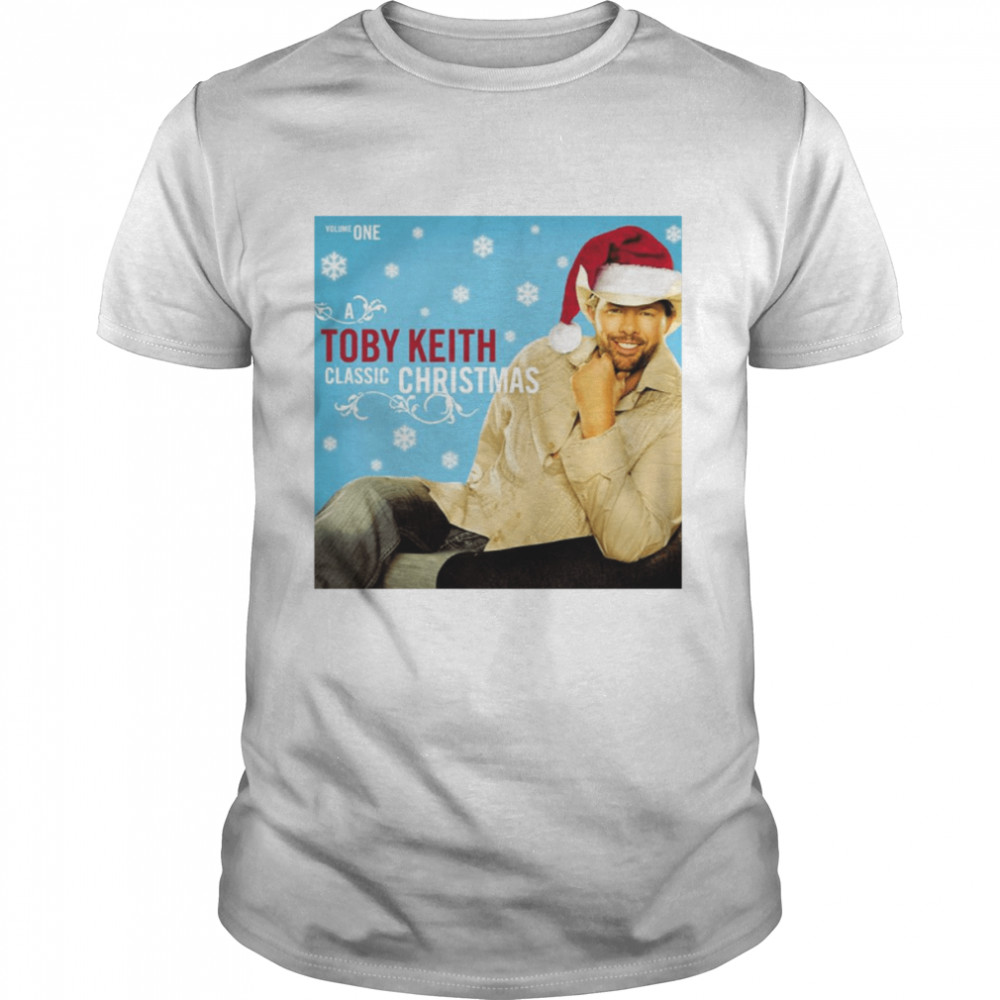 Mery Xmas With Toby Keith Wearing Santa Hat shirt Classic Men's T-shirt