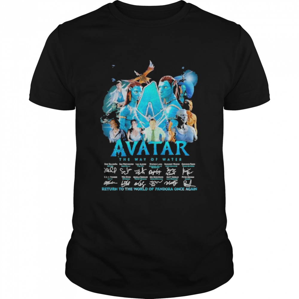 Avatar The way of water 2022 return to the world of Pandora once again signatures shirt
