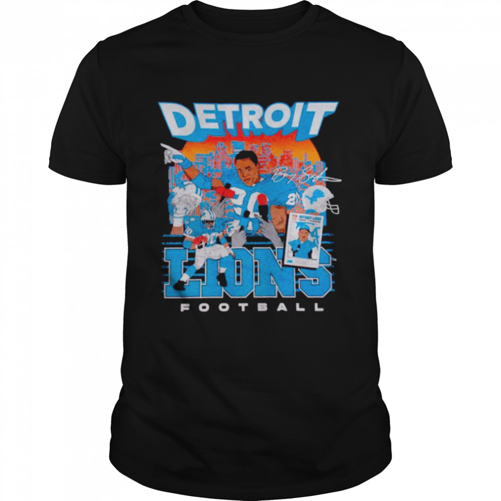 barry Sanders Detroit Lions football signature shirt