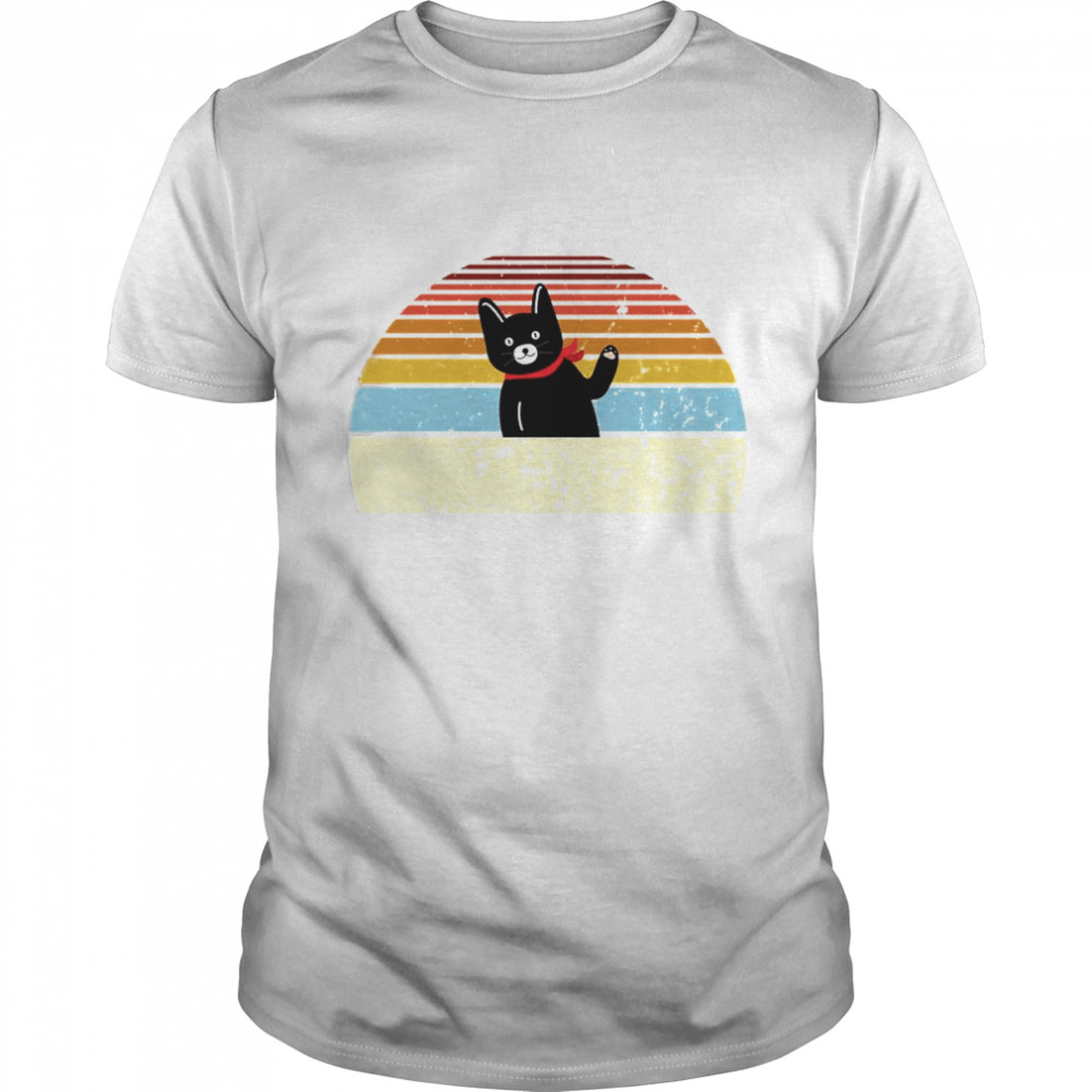 Cat Retro Style Funny Cats Lover Cats Black Cat Shirt