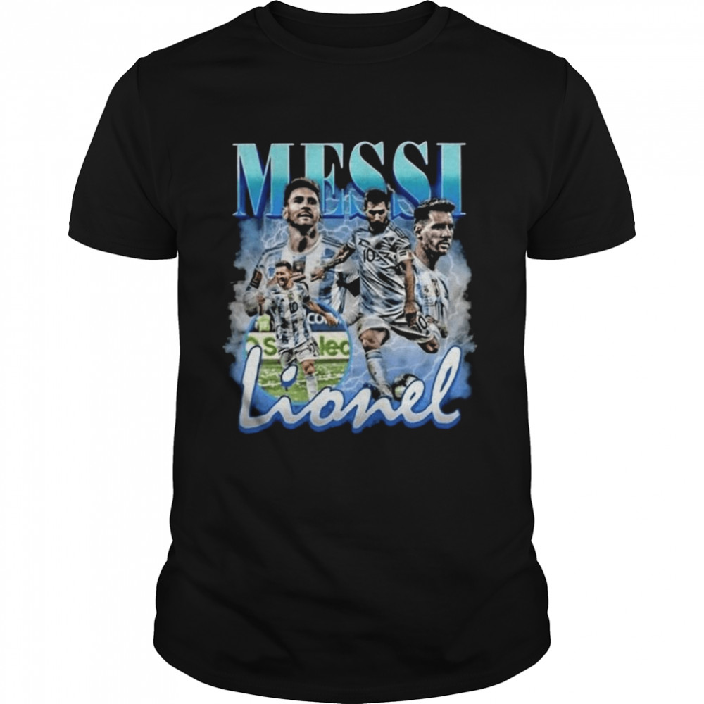Lionel Messi Vintage Bootleg Champions World Cup 2022 Football Shirt