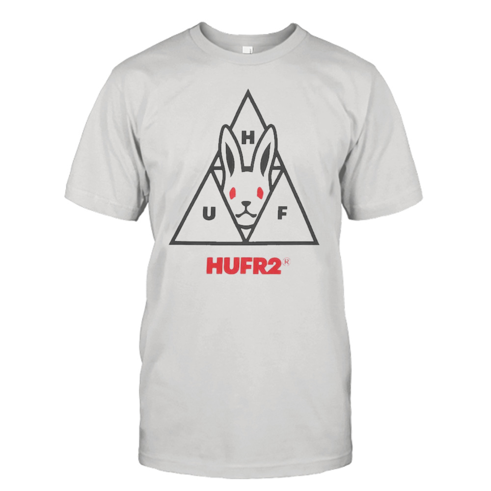 Huf x fr2 white rabbit and triangle shirt