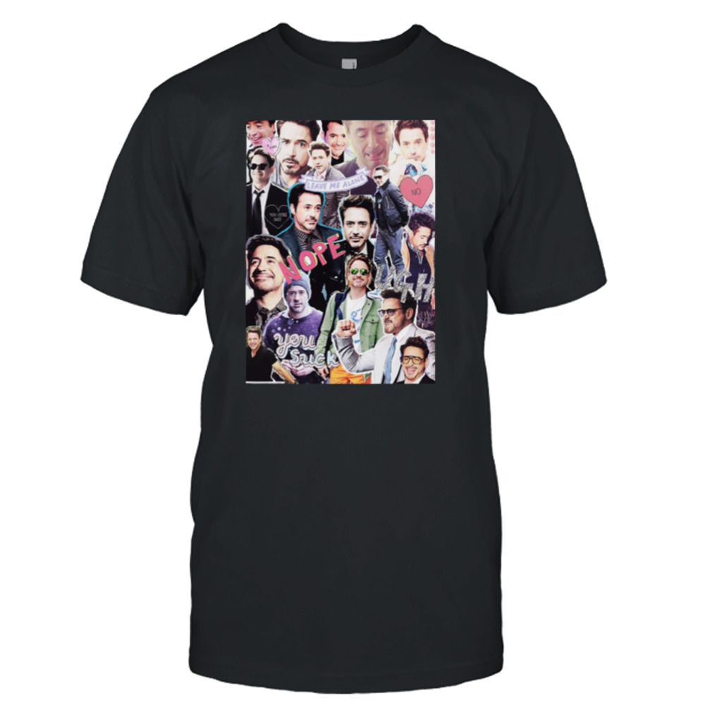 Robert Downey Jr Fangirl Edit Tumblr Collage Marvel shirt