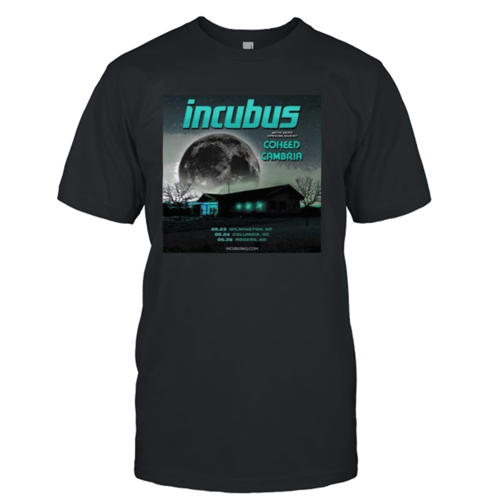 Incubus 2023 with Coheed and Cambria may 23 24 and 26th poster shirt